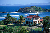 House at Friendship Bay in the sunlight, Bequia, St. Vincent, Grenadines, Caribbean, America