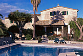 Terrasse, Finca Monaber Vell, Agrotourismo bei Campanet Mallorca, Spanien