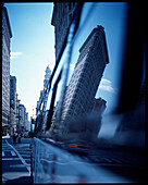 Flatiron Bldg. reflection, Broadway, Manhattan New York City, USA