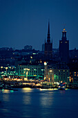 Blick auf Slussen und Gamla Stan, Stockholm, Schweden