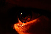 Close up of an eye of a young woman, People