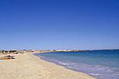 Sweeping Beach under a blue sky, Cape Verde, Africa