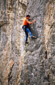 Freeclimbing, Peter Geishofer, Klettergarten Hofpürglhütte Gosaukamm, Österreich