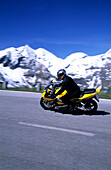 Motorcyclist, Grossglockner Mtn., Nationalpark Hohe Tauern Austria