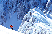 Bergsteiger am Strichkogel, Skitour, Angerstein, Gosaukamm, Dachsteingebirge, Österreich