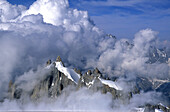 Blick von Aguille de Midi, Aguille de Chamonix, Französische Alps, Chamonix, France