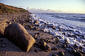 Stones on deserted beach, Hirtshals, Juetland, Denmark, Europe