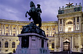 Neue Hofburg, Voelkerkundemuseum, Statue of Prinz Eugen Vienna, Austria, Europe