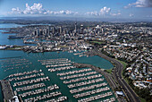 Aerial Photo, Westhaven Marina & Skyline Auckland, New Zealand