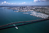 Aerial Photo, Harbour Bridge & Skyline Auckland, New Zealand