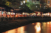 Restaurants at Night, Boat Quay, Singapore River Singapor, Asia