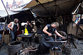 Blacksmith Display, Horsens Middelalder Festival, Horsens, Southern Jutland, Denmark