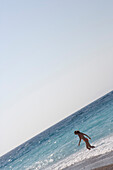 Wading in Aegean Sea, Rhodes Main Beach Rhodes, Greece, Rhodes, Dodecanese Islands, Greece