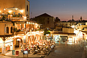 Main Square at Dusk, Plateia Ippokratu, Old Town Rhodes, Greece