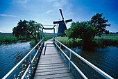 Windmühle und Landschaft, Kinderdijk, Niederlande