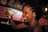 Girl with Daiquiri Drink, El Floridita, Old Havana Cuba, Caribbean
