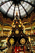 Christmas decoration in the department store Galerie Lafayette, Paris, France, Europe