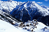 Ski resort Hochsoelden, Winter mountain landscape, Oetztal, Tyrol, Austria