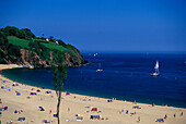 Idyllischer Blackpool Sands Strand im Sonnenlicht, Devon, England, Grossbritannien, Europa