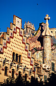 Facade Casa Batllo Gaudi Barcelona, Facades of Casa Battlo, Casa Amatller from A. Gaudi, Barcelona, Catalonia, Spain