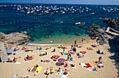 Beach and bay at Calella de Palafrugel, Costa Brava, Catalonia, Spain