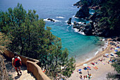 Wanderpfad nach Cap Roig in der Nähe von Calella de Palafrugell, Costa Brava, Katalonien, Spanien
