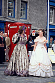 Schauspieler auf der Strasse beim Fringe Drama &amp; Theatre Festival, Royal Mile, Edinburgh, Schottland, Grossbritannien, Europa