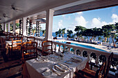 Hotel, Interior, Dinner Room, Tables, Hotel Gran Bahia Samana, Samana Peninsula, Dominican Republic