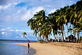 Woman, Beach, Bay, Playa Bonito, Woman walking at Playa Bonito, Las Terrenas, Dominican Republic