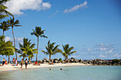 Bay, Sun Bathing, Ocean, People at the beach of Sainte-Anne, Grande-Terre, Guadeloupe, Caribbean Sea, America