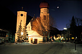 Kirche, St. Anton, nachts, Österreich