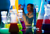 Dr. Raimund Brotsack in his laboratory, Chemist, Rent-a-Scientist, Regensburg, 1999