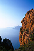 Rocks and coastline, Les Calanche, west coast of Corsica near Porto, France