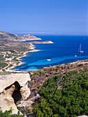 Küstenlinie, Schiff, Calvi, Korsika, Frankreich