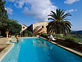 Swimming pool at a Finca, Son Cladera, Pollenca, Mallorca, Spain
