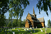 Stabkirche von Lom, Oppland, Norwegen