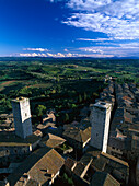 Blick von Torre Grossa, San Gimignano, Toskana, Italien