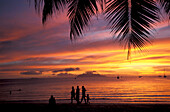 Sunset, beach, Beau Vallon, Mahe, Seychelles