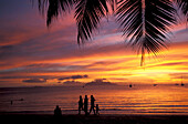 Sonnenuntergang, Strand, Beau Vallon, Mahe, Seychellen