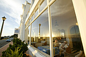 Old couple asleep at sunset, Hotel, Hermanus, Western Cape, South Africa, Africa