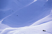 Five people snowshoeing, Schellenberg, Stubai Alps, Austria