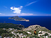 Wanderung nach Sa Trapa, Isla Dragonera, Sant Telm, Mallorca, Spanien