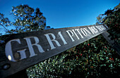 Direction sign, Gite de Belouve Ille de la Réunion, Indian Ocean