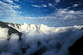 Valley filled with clouds, Riviére de Remparts Ille de la Réunion, Indian Ocean