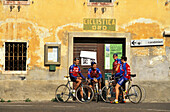 Group of cyclists, Dro, Trentino Italy