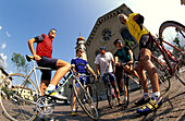 Group of cyclists, Dro, Trentino Italy