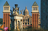 Fuente de los Tres Tares, Placa de Espanya, Barcelona Katalonien, Spanien