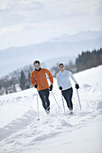Young couple, Nordic Walking