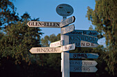Schild zu den Weinguetern, b. Glen Ellen, Sonoma Valley Kalifornien, USA