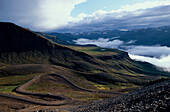 Blick vom Pass am Dylafjall, Am Vopnafjoerdur Osten, Island